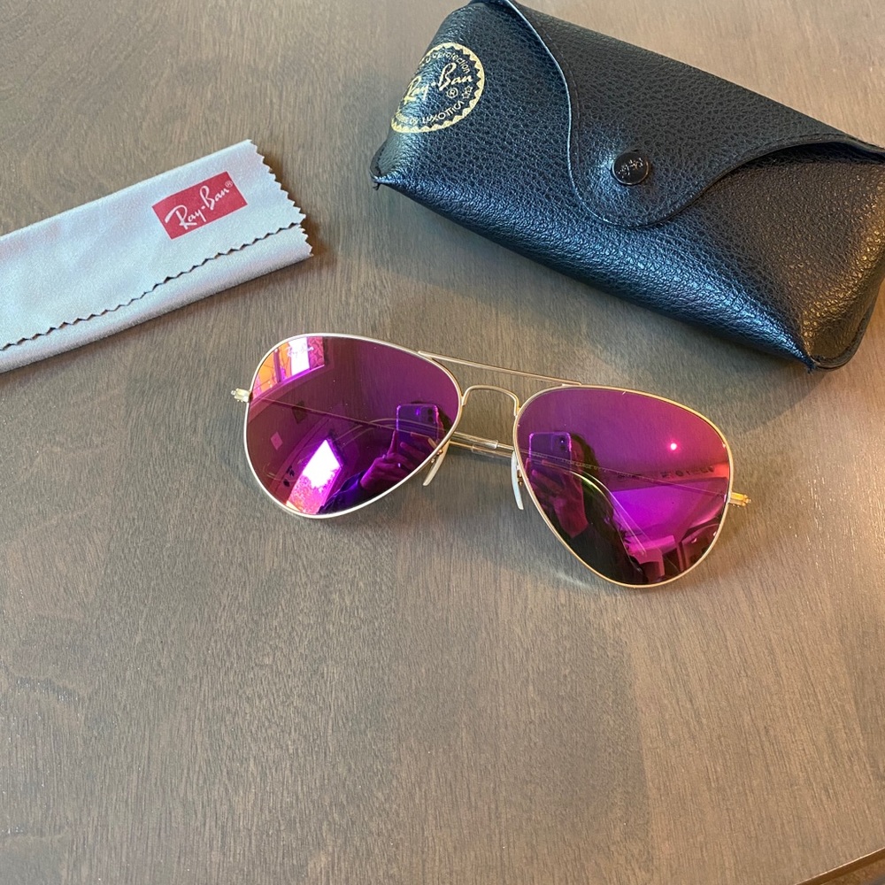 Pink Ray-Ban Aviator Flash Sunglasses